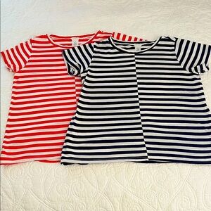 Crewcuts Red and Navy Striped Tees